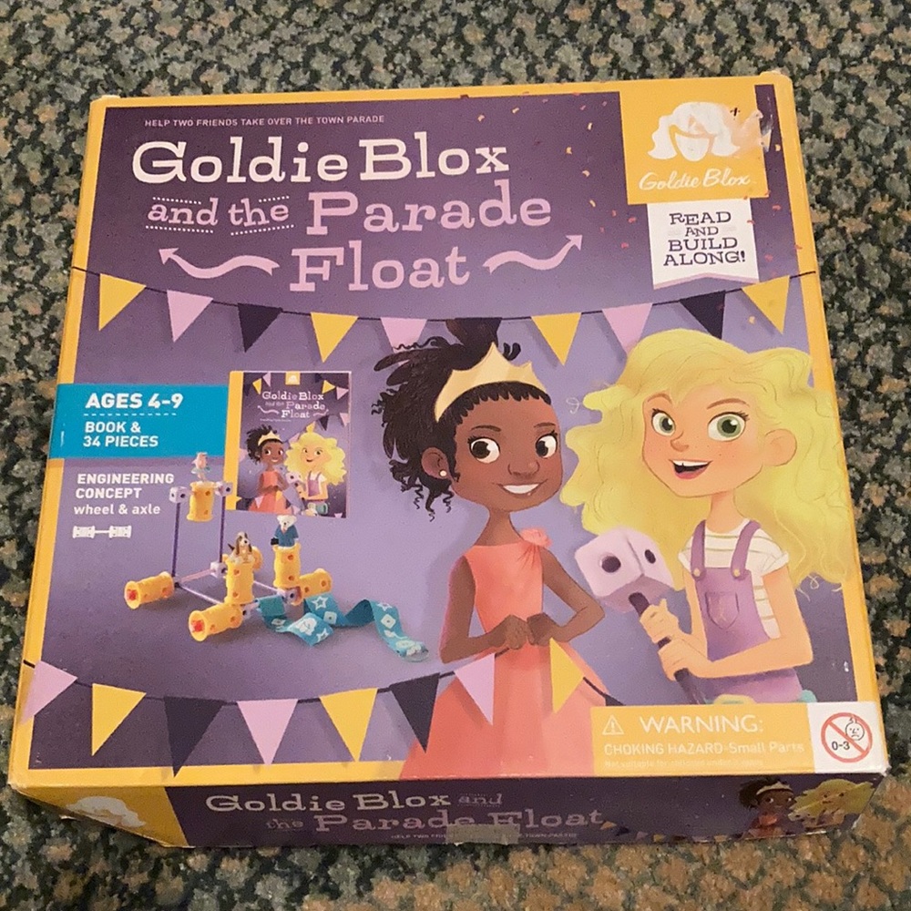 Goldie blocks and the parade float STEM building kit